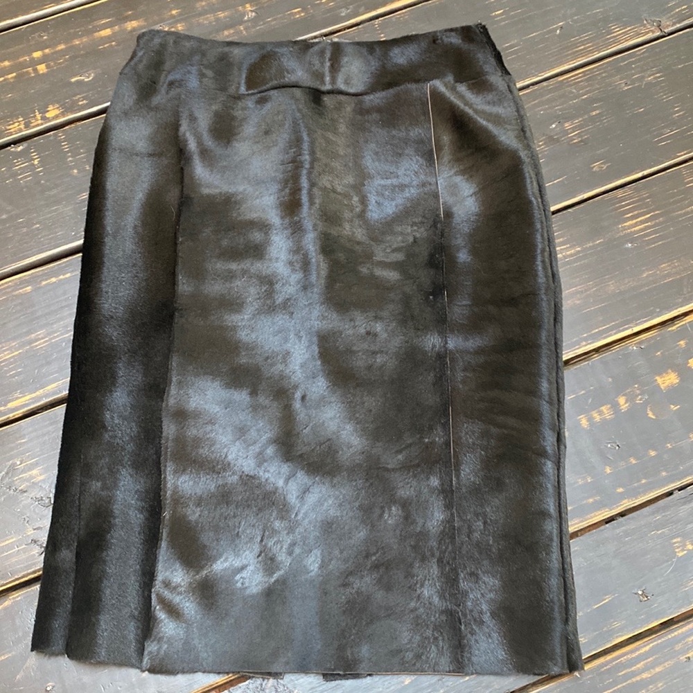 MaxMara Leather & Fur Pencil Skirt